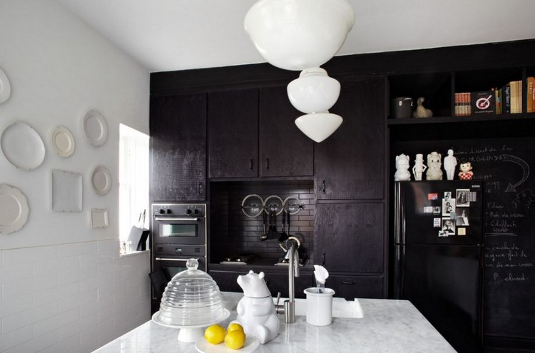 17 Ultimate Black Kitchen color Ideas For 2016 Black-contrast-kitchen-design home inspiration ideas