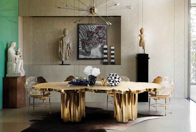 20 dining room inspirations to share with your friends Fortuna golden dining table by Boca do Lobo home inspiration ideas