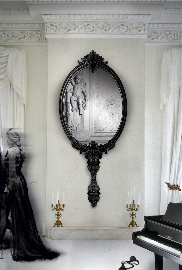 Marie Antoinette hanging wall mirror for big living rooms home inspiration ideas