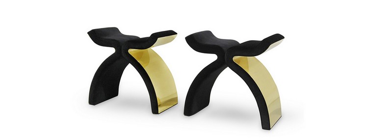 BOLVARDI, modern bench with black and gold touch. home inspiration ideas