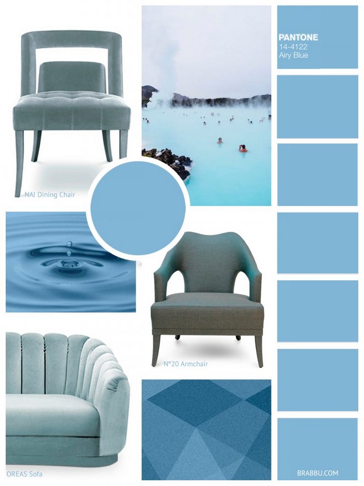 Interior home design Pantone colors - Airy-Blue home inspiration ideas