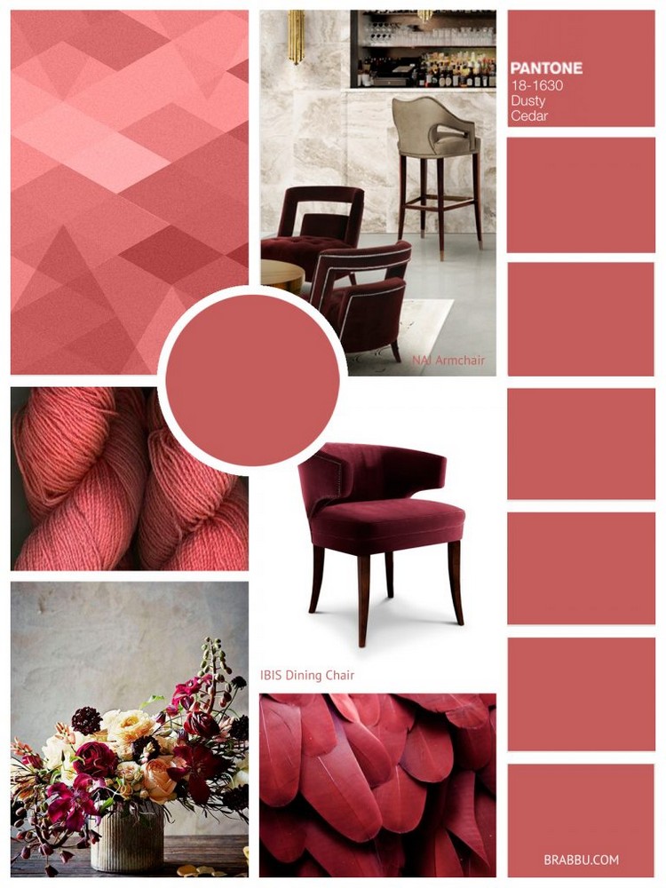 Interior home design Pantone colors - Dusty-Cedar home inspiration ideas