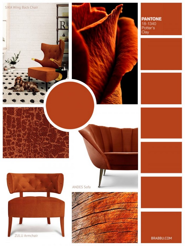 Interior home design Pantone colors - Potters-Clay home inspiration ideas