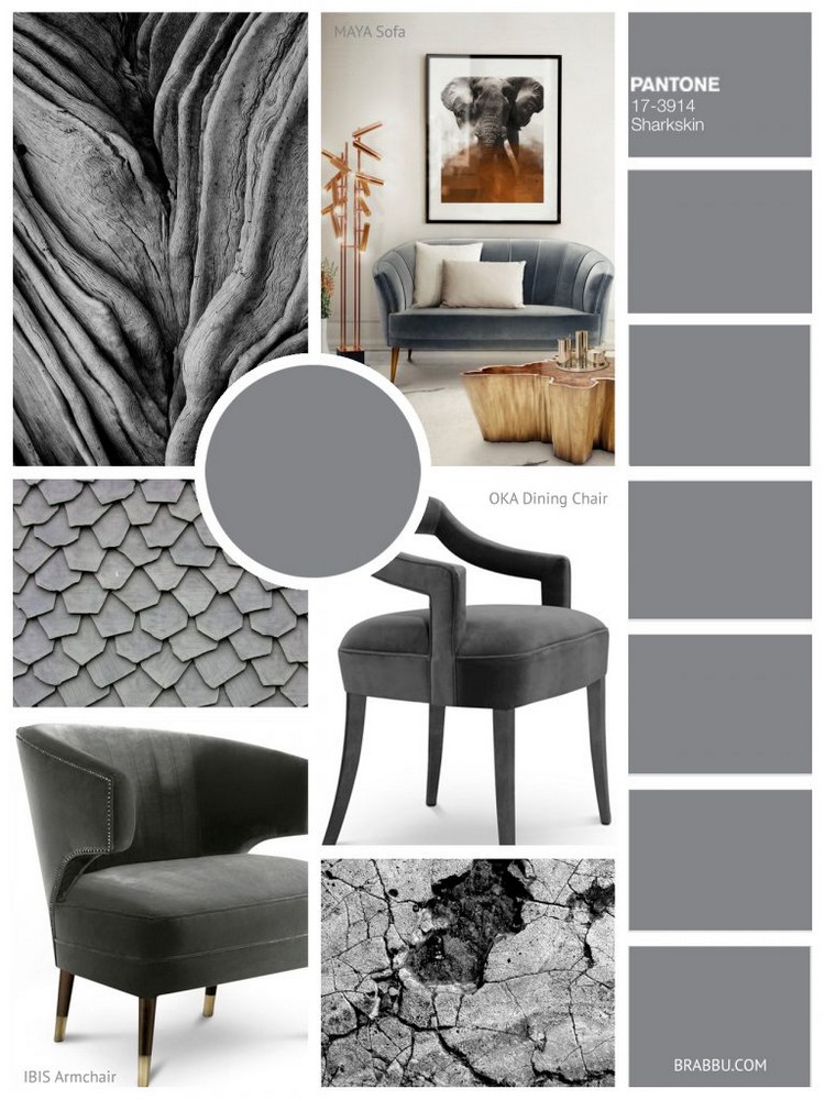 Interior home design Pantone colors - Sharkskin home inspiration ideas