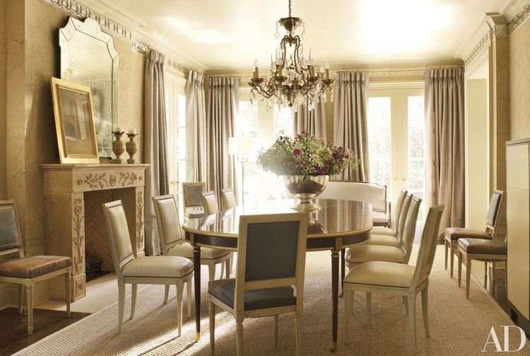 Dining room ideas with Vintage dining chairs by Suzanne Kasler home inspiration ideas