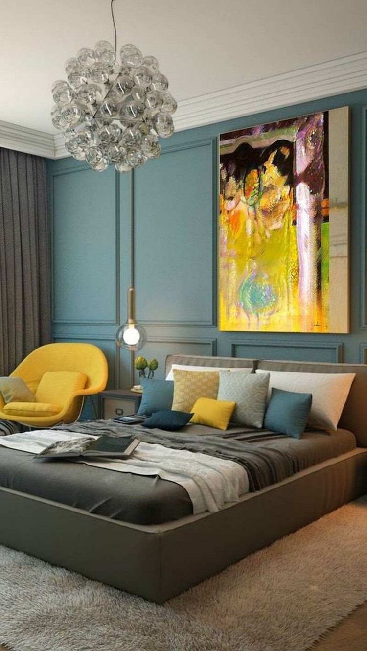 How to Bring a Pop of Color Into a Grey Modern Bedroom home inspiration ideas